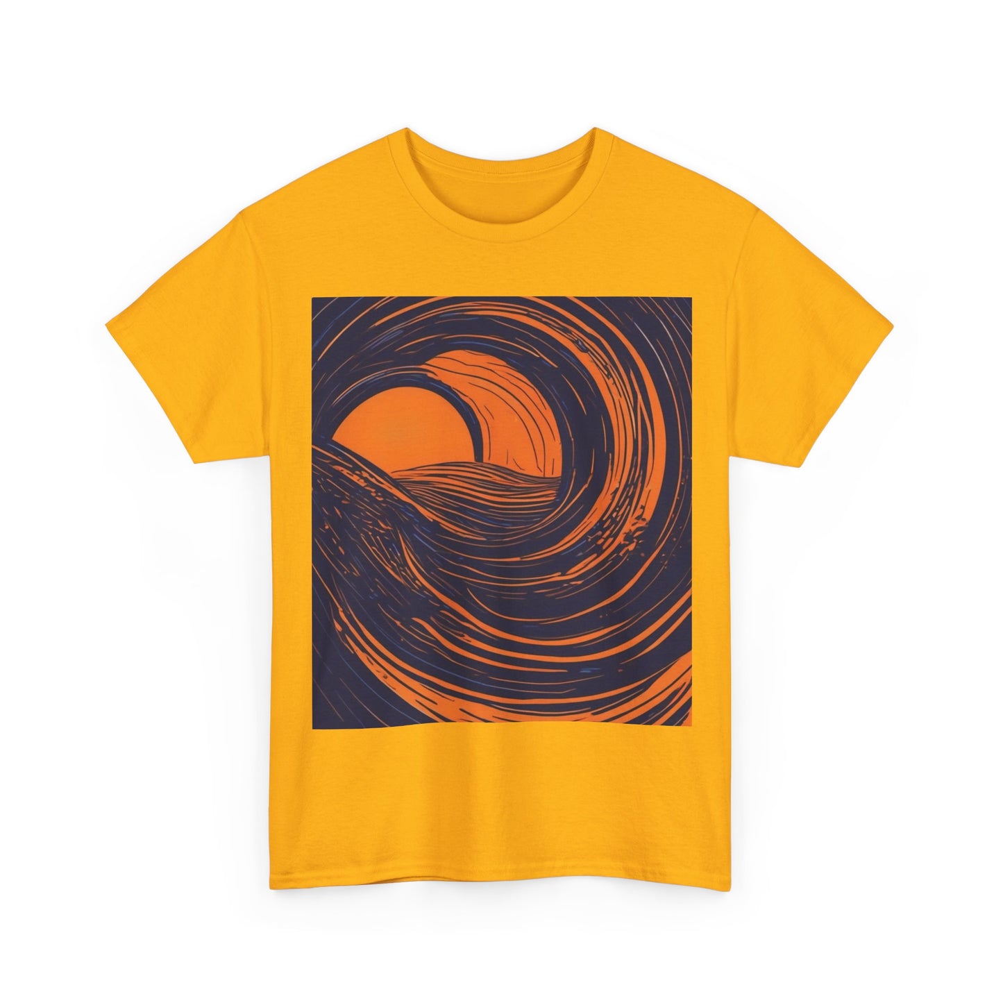 boostlete-rise-grind-icon-sunrise-speed-line-art-0202 — Unisex Heavy Cotton Tee (Gildan 5000)