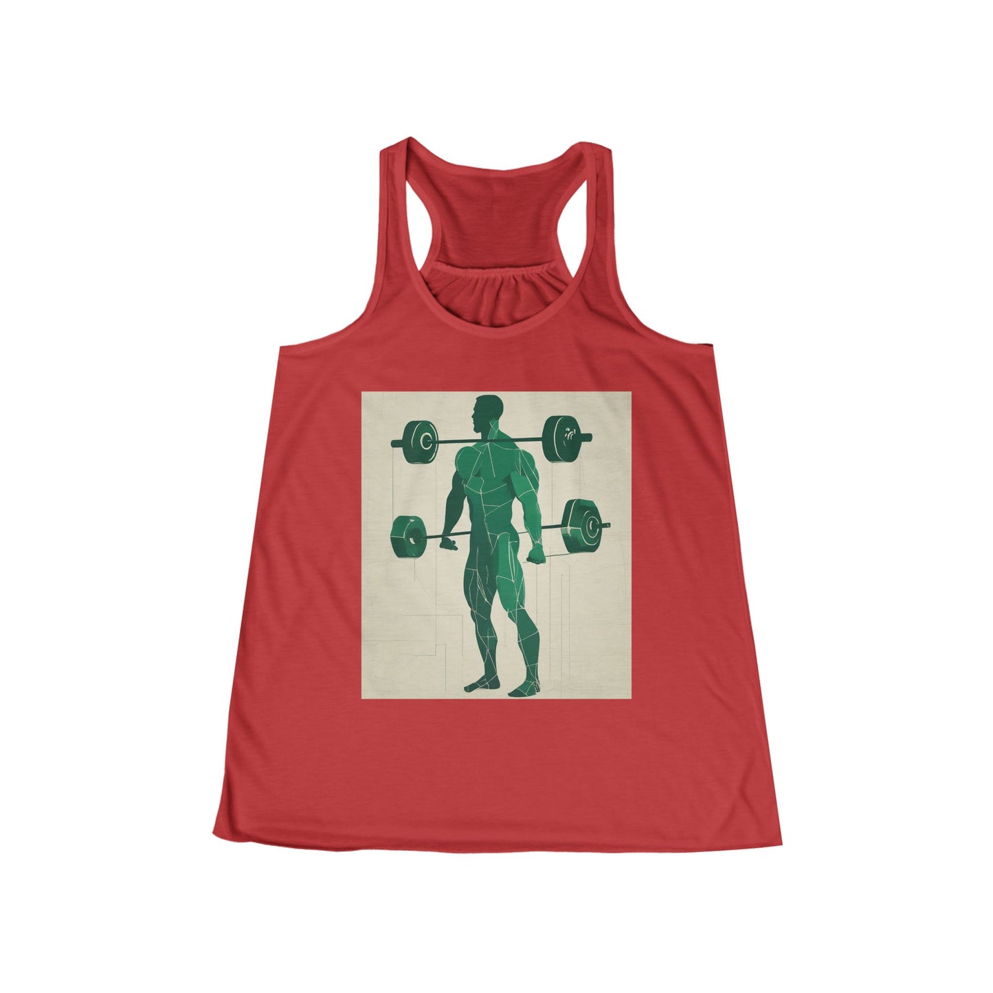 boostlete-boost-mode-scene-deadlift-glitch-blueprint-0044 — Women's Flowy Racerback Tank (B+C 8800)