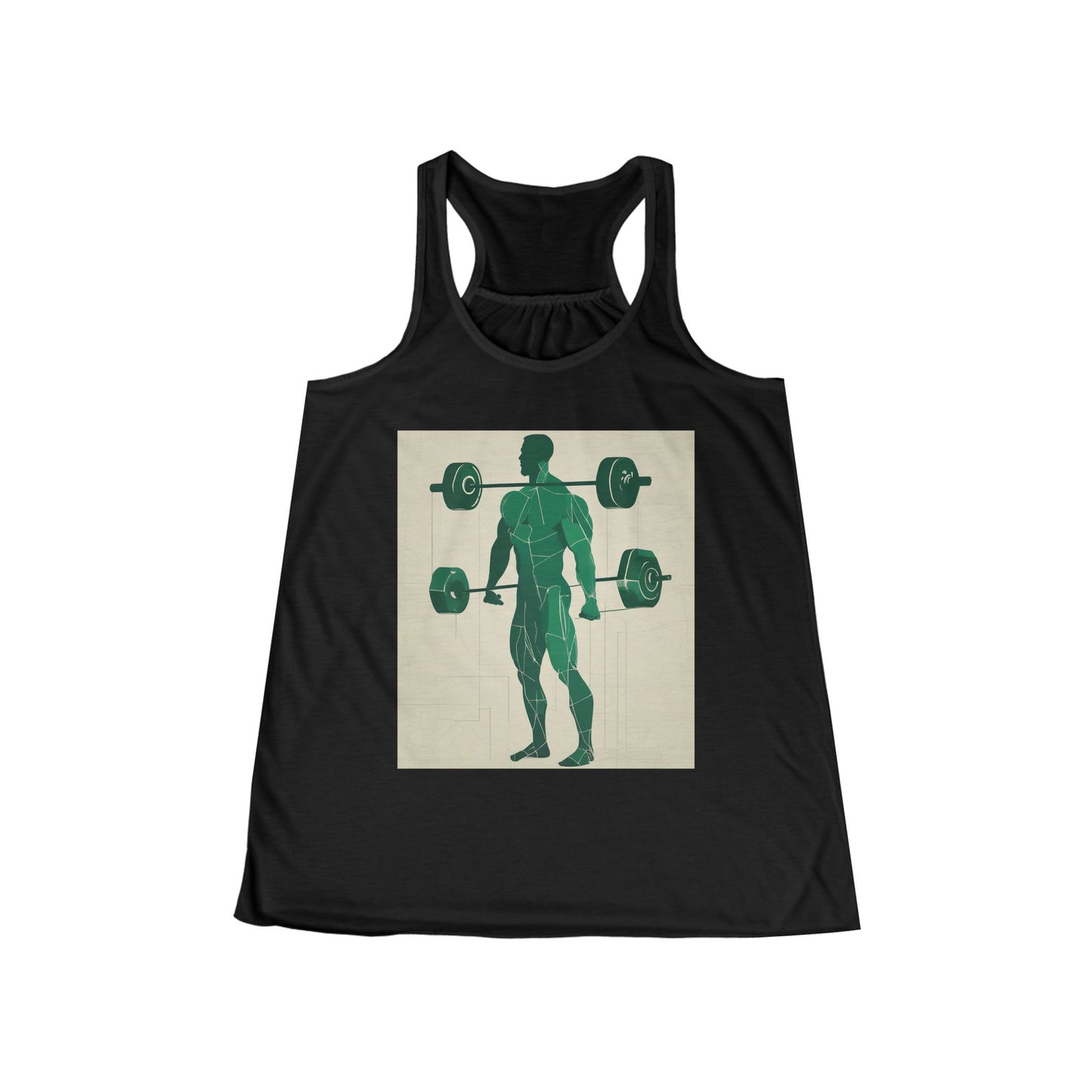 boostlete-boost-mode-scene-deadlift-glitch-blueprint-0044 — Women's Flowy Racerback Tank (B+C 8800)