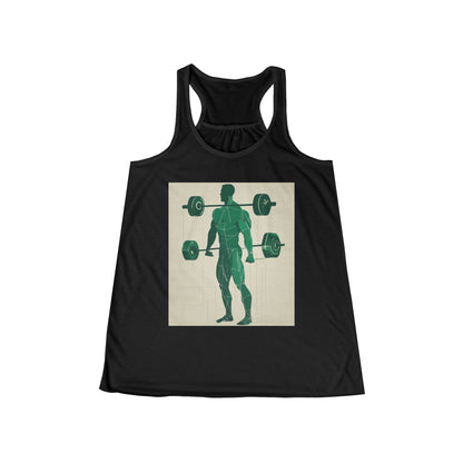 boostlete-boost-mode-scene-deadlift-glitch-blueprint-0044 — Women's Flowy Racerback Tank (B+C 8800)
