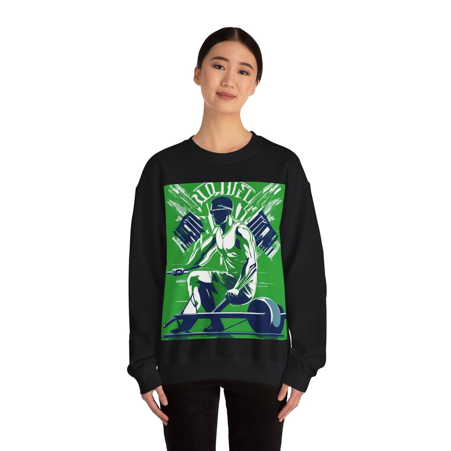 boostlete-am-crew-scene-rower-grainy-bold-0172 — Unisex Heavy Blend Crewneck Sweatshirt (Gildan)