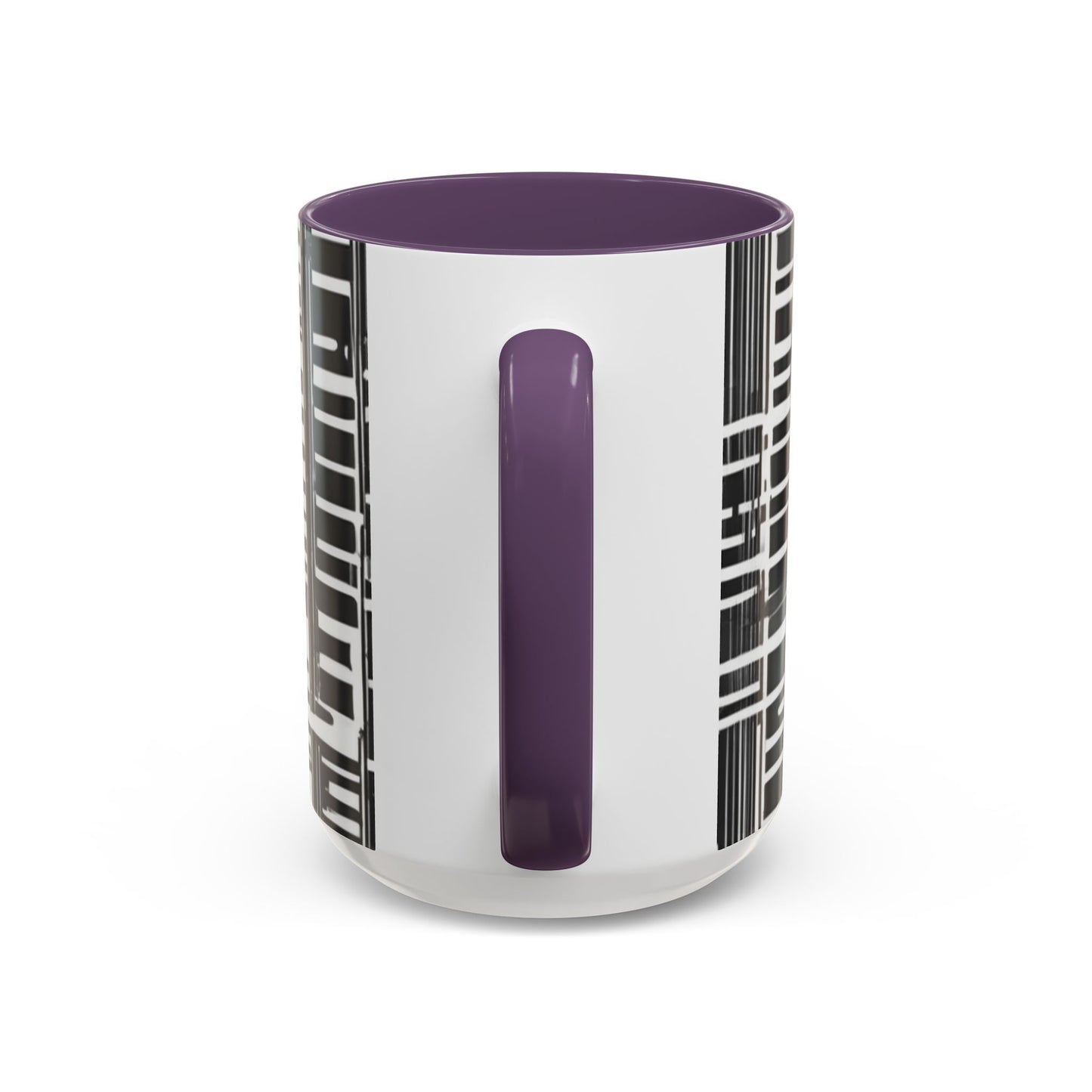 boostlete-iron-intent-pattern-barcode-line-art-0599 — Accent Mug 11/15oz