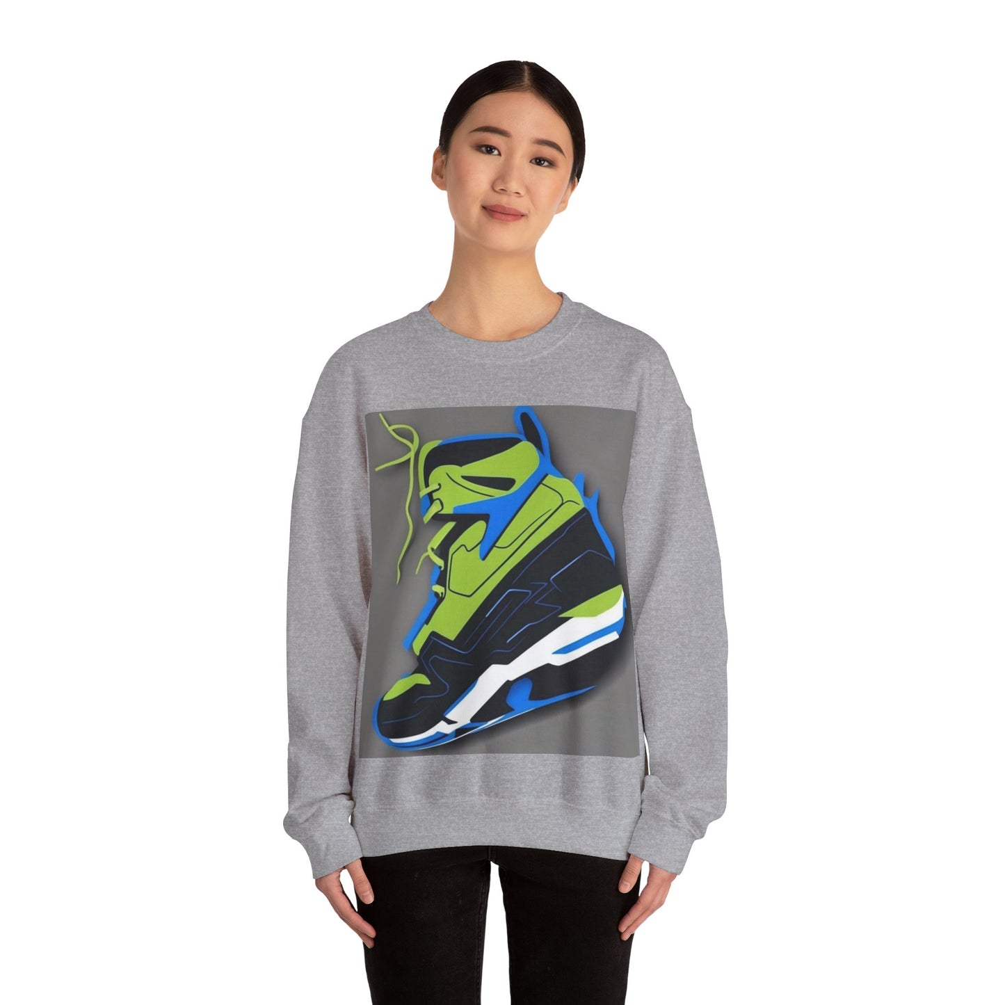 boostlete-quiet-power-icon-sneaker-duotone-paper-0066 — Unisex Heavy Blend Crewneck Sweatshirt (Gildan)