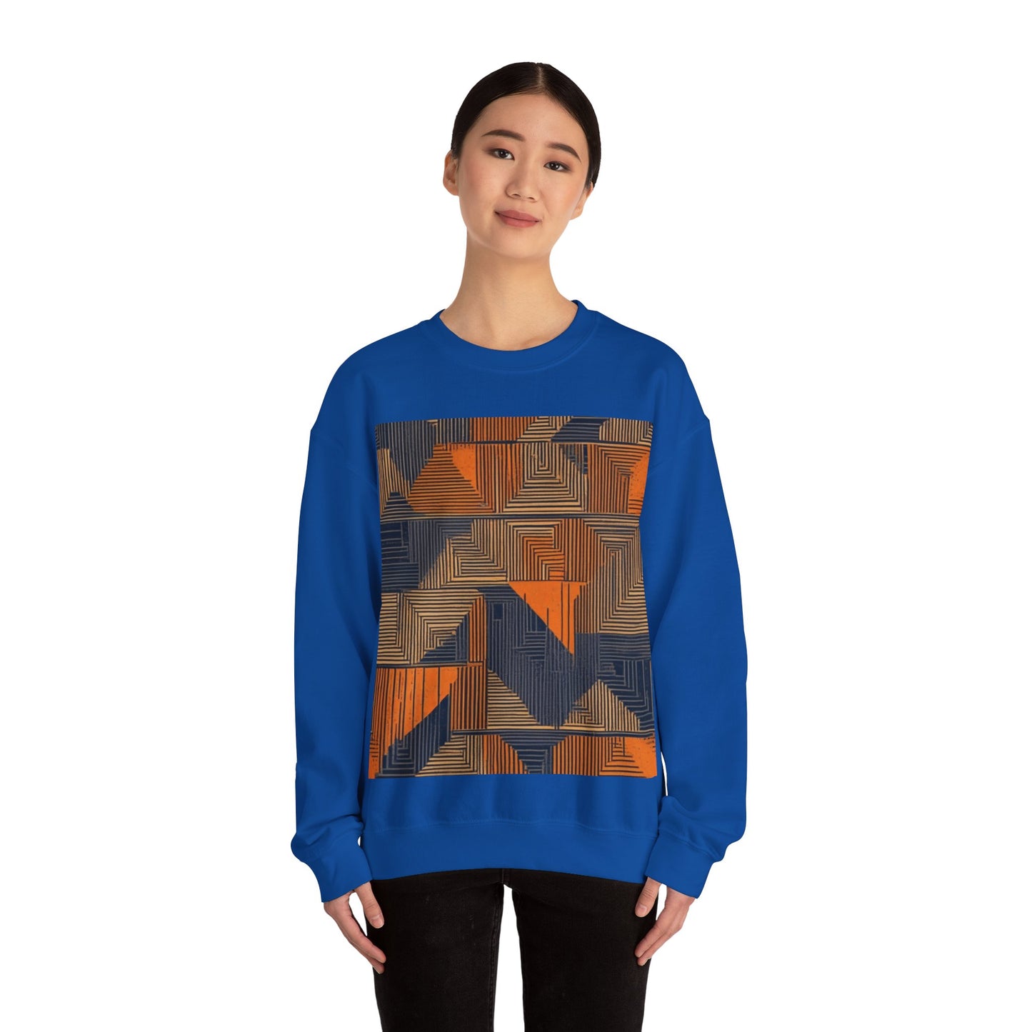 boostlete-field-day-pattern-stair-steps-geometric-0055 — Unisex Heavy Blend Crewneck Sweatshirt (Gildan)