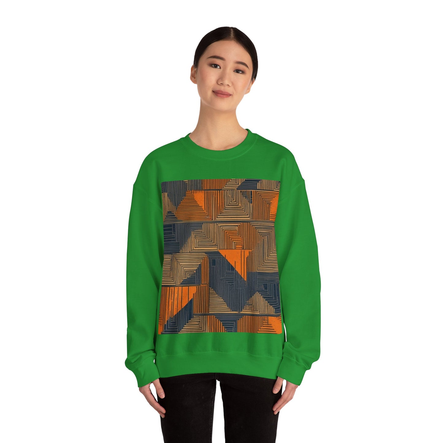 boostlete-field-day-pattern-stair-steps-geometric-0055 — Unisex Heavy Blend Crewneck Sweatshirt (Gildan)