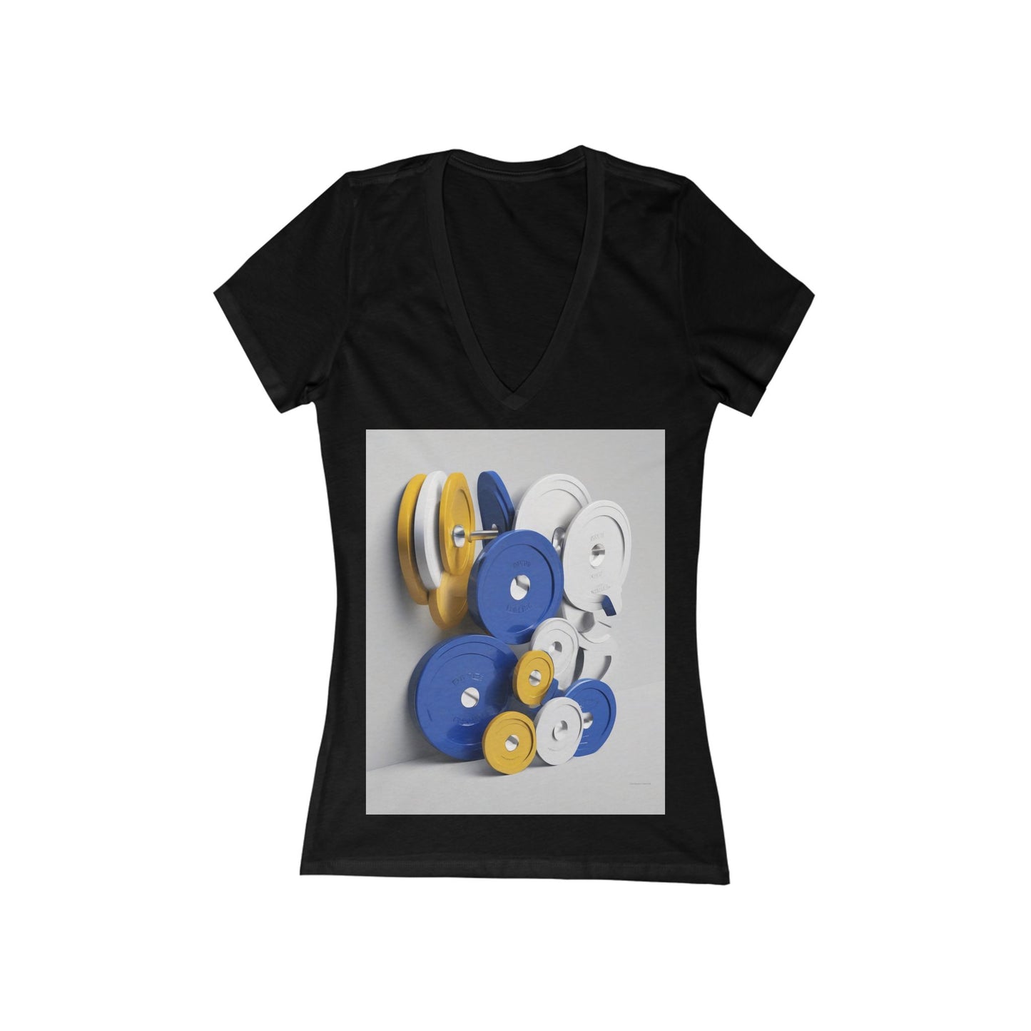 boostlete-field-day-icon-barbell-offset-geometric-0150 — Women's Deep V-Neck Tee (B+C 6035)