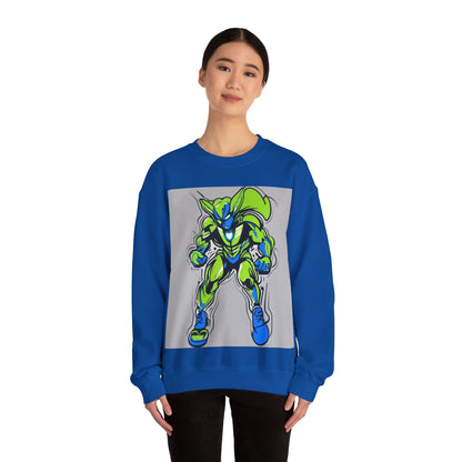 boostlete-quiet-power-type-boost-mode-on-outline-over-solid-modern-0741 — Unisex Heavy Blend Crewneck (G18000)