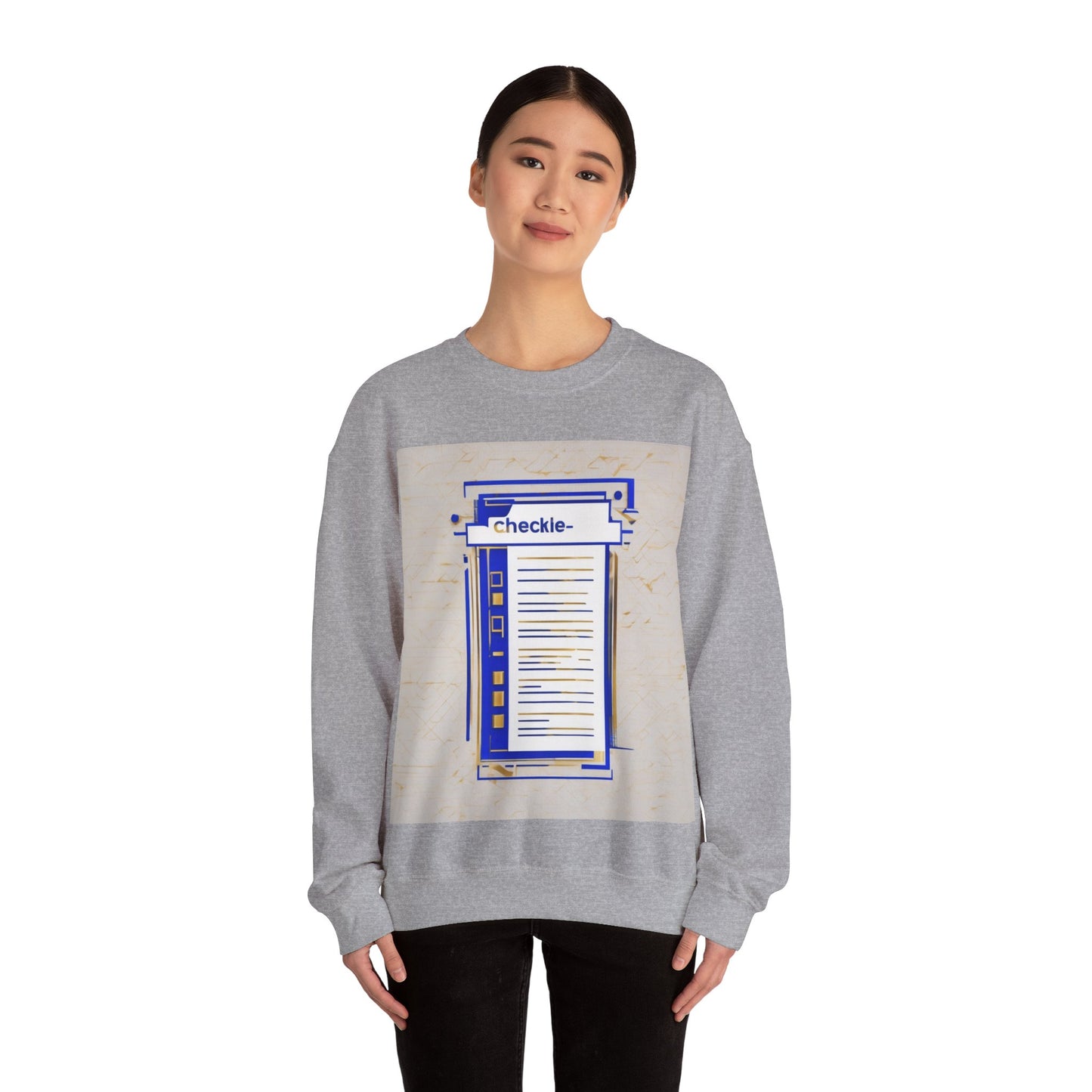 boostlete-am-crew-icon-checklist-glitch-badge-0018 — Unisex Heavy Blend Crewneck Sweatshirt (Gildan)