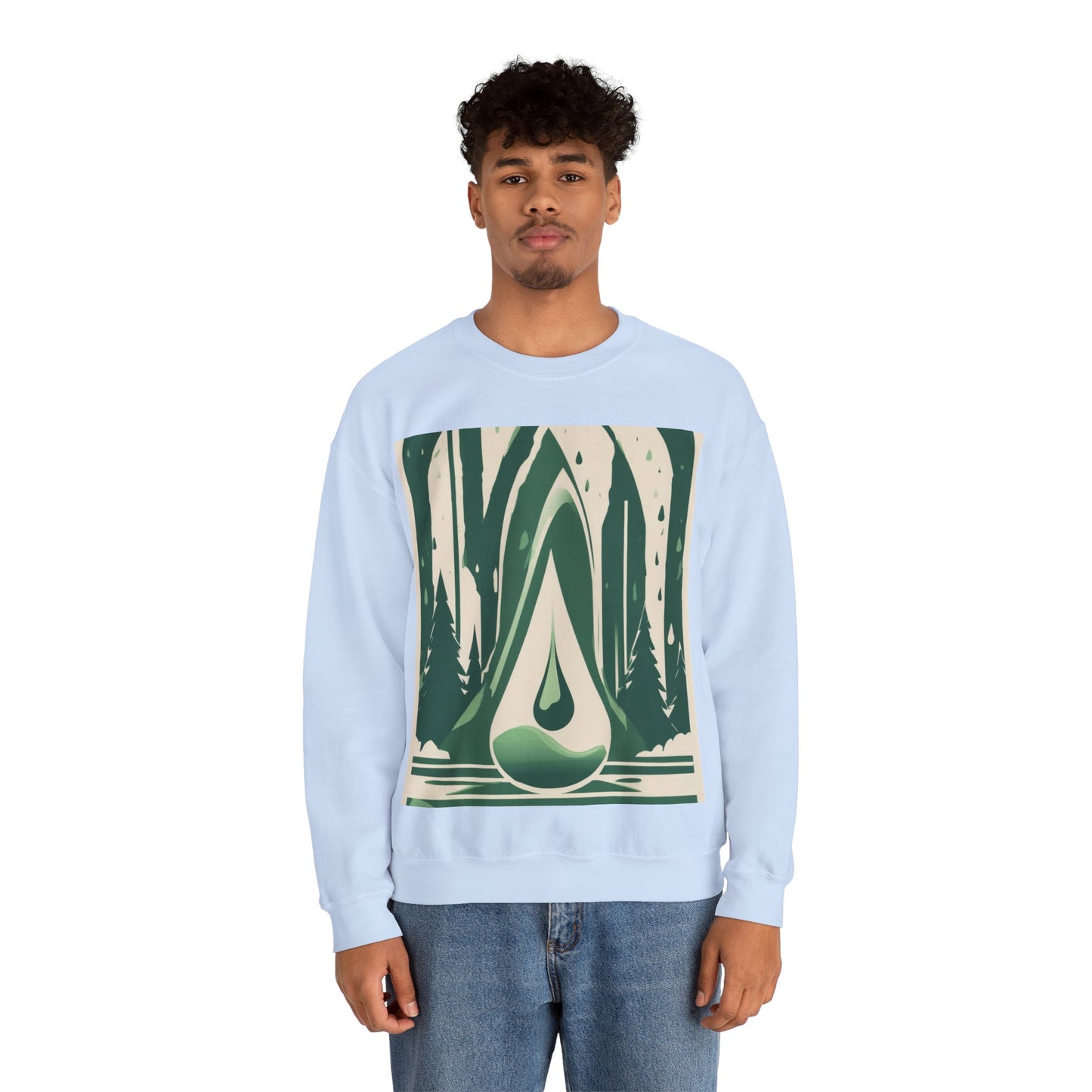 boostlete-quiet-power-icon-water-glitch-retro-0186 — Unisex Heavy Blend Crewneck (G18000)