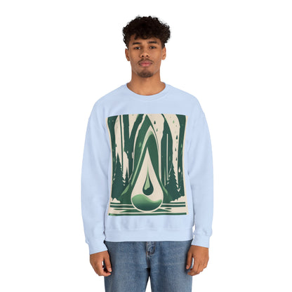 boostlete-quiet-power-icon-water-glitch-retro-0186 — Unisex Heavy Blend Crewneck (G18000)
