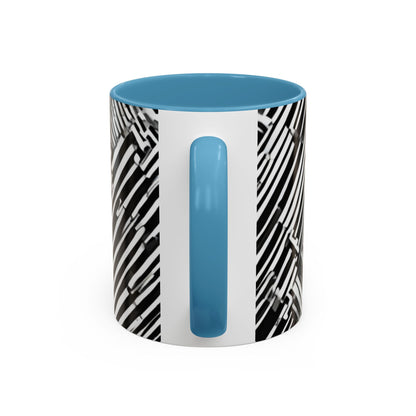 boostlete-mile-by-mile-pattern-barcode-monoline-0059 — Accent Mug 11oz/15oz