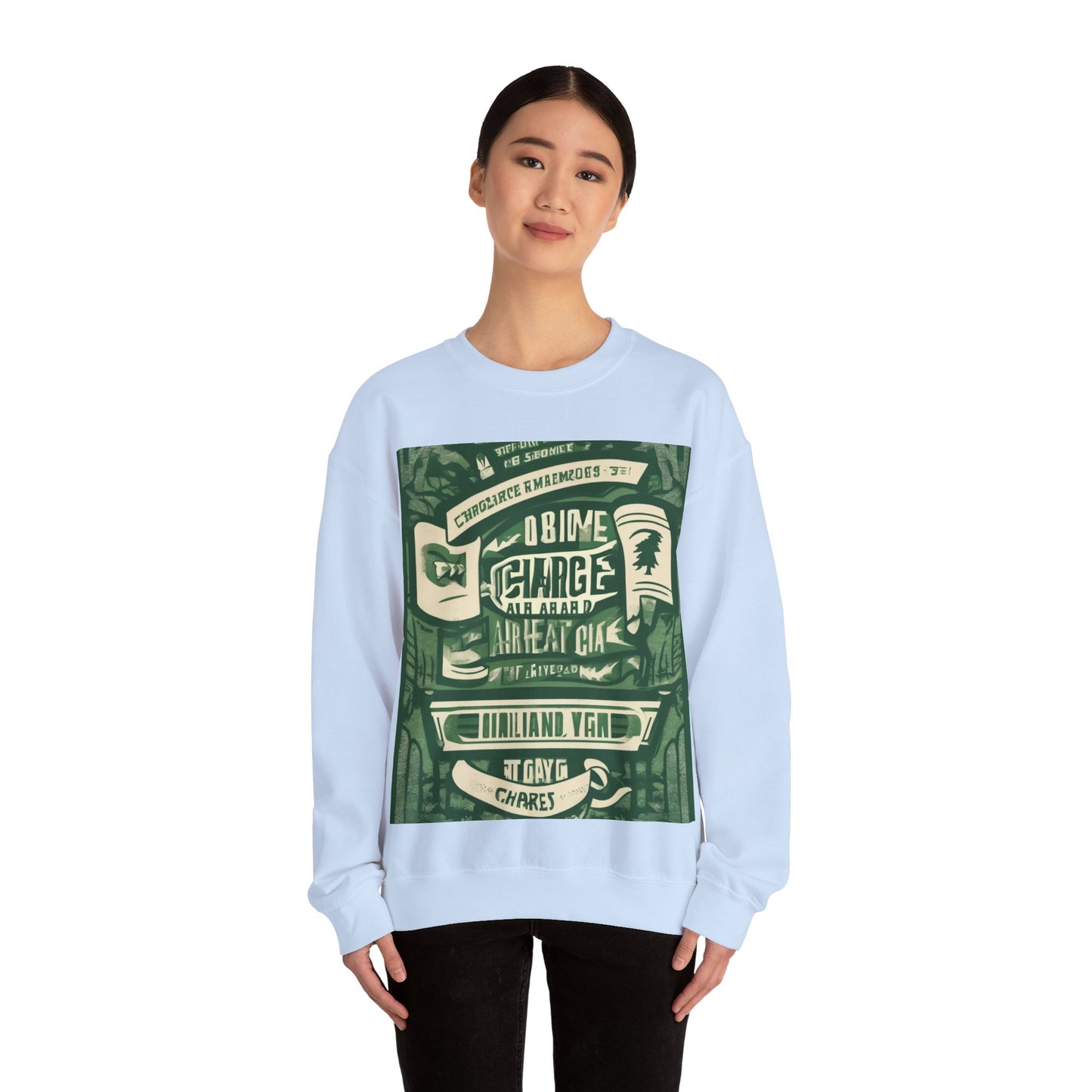 boostlete-am-crew-type-charge-ahead-banner-paper-0965 — Unisex Heavy Blend Crewneck (G18000)