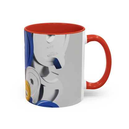 boostlete-field-day-icon-barbell-offset-geometric-0150 — Accent Mug 11oz/15oz