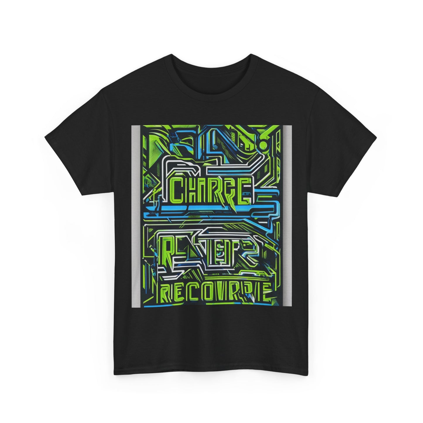 boostlete-pr-season-type-charge-train-recover-outline-over-solid-geometric-0129 — Unisex Heavy Cotton Tee (Gildan 5000)