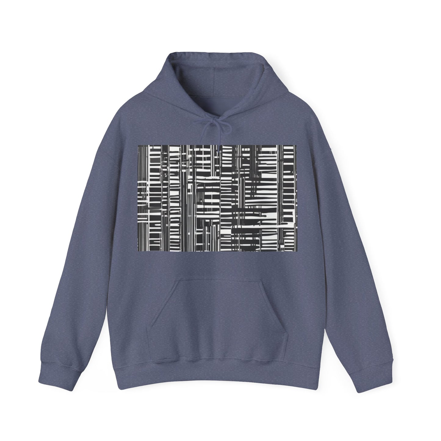 boostlete-iron-intent-pattern-barcode-line-art-0599 — Unisex Heavy Blend Hoodie (G18500)