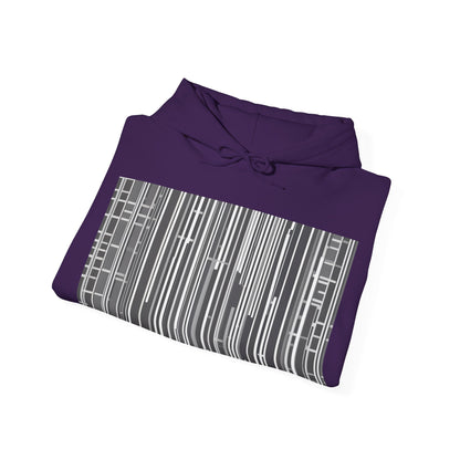 boostlete-boost-mode-pattern-barcode-blueprint-0463 — Unisex Heavy Blend Hoodie (G18500)
