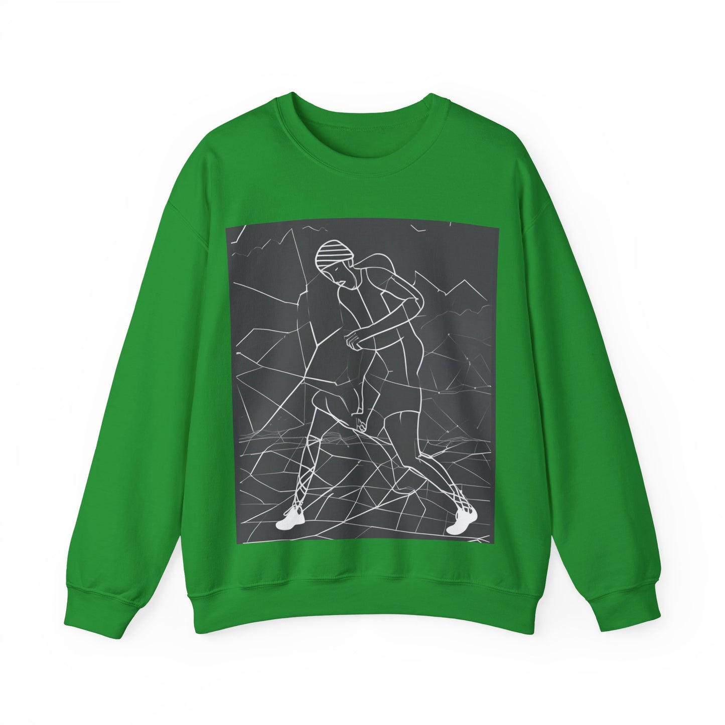 boostlete-pr-season-scene-runner-outline-geometric-1072 — Unisex Heavy Blend Crewneck (G18000)
