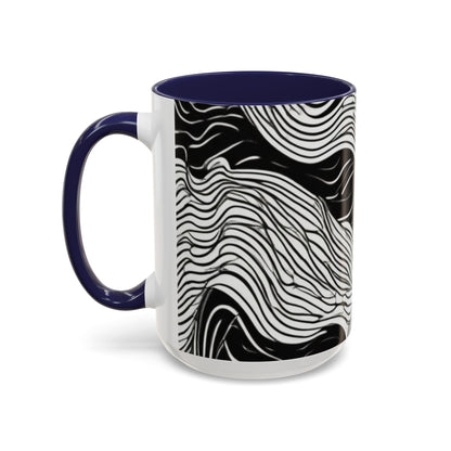 boostlete-field-day-pattern-topographic-line-art-0239 — Accent Mug 11oz/15oz