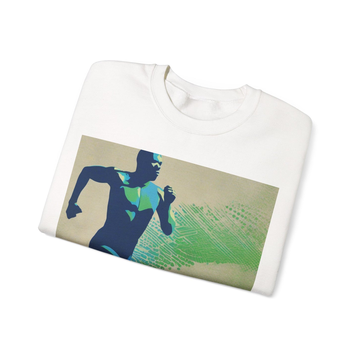 boostlete-am-crew-scene-sprinter-halftone-engraved-0092 — Unisex Heavy Blend Crewneck Sweatshirt (Gildan)