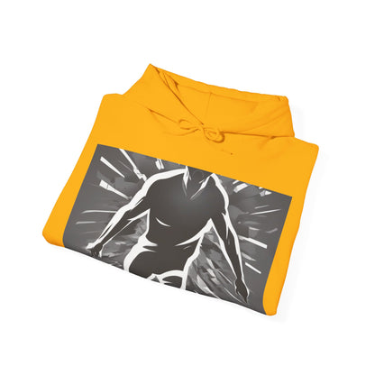 boostlete-iron-intent-scene-sprinter-soft-athletic-0108 — Unisex Heavy Blend Hooded Sweatshirt (Gildan)