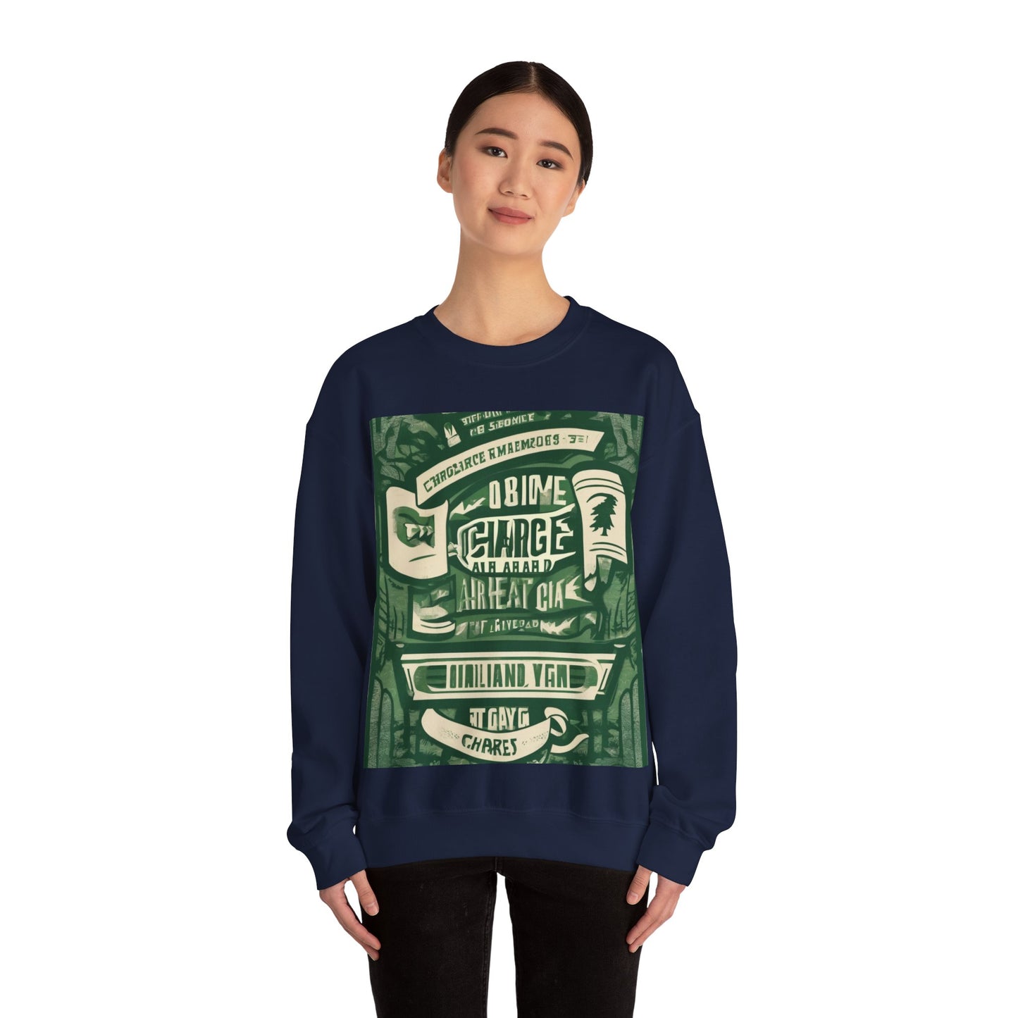 boostlete-am-crew-type-charge-ahead-banner-paper-0965 — Unisex Heavy Blend Crewneck (G18000)