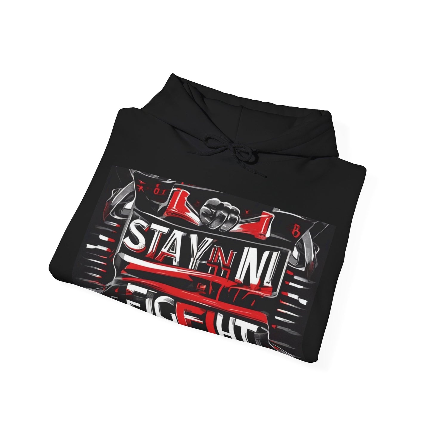 boostlete-rise-grind-type-stay-in-the-fight-banner-retro-1441 — Unisex Heavy Blend Hoodie (G18500)