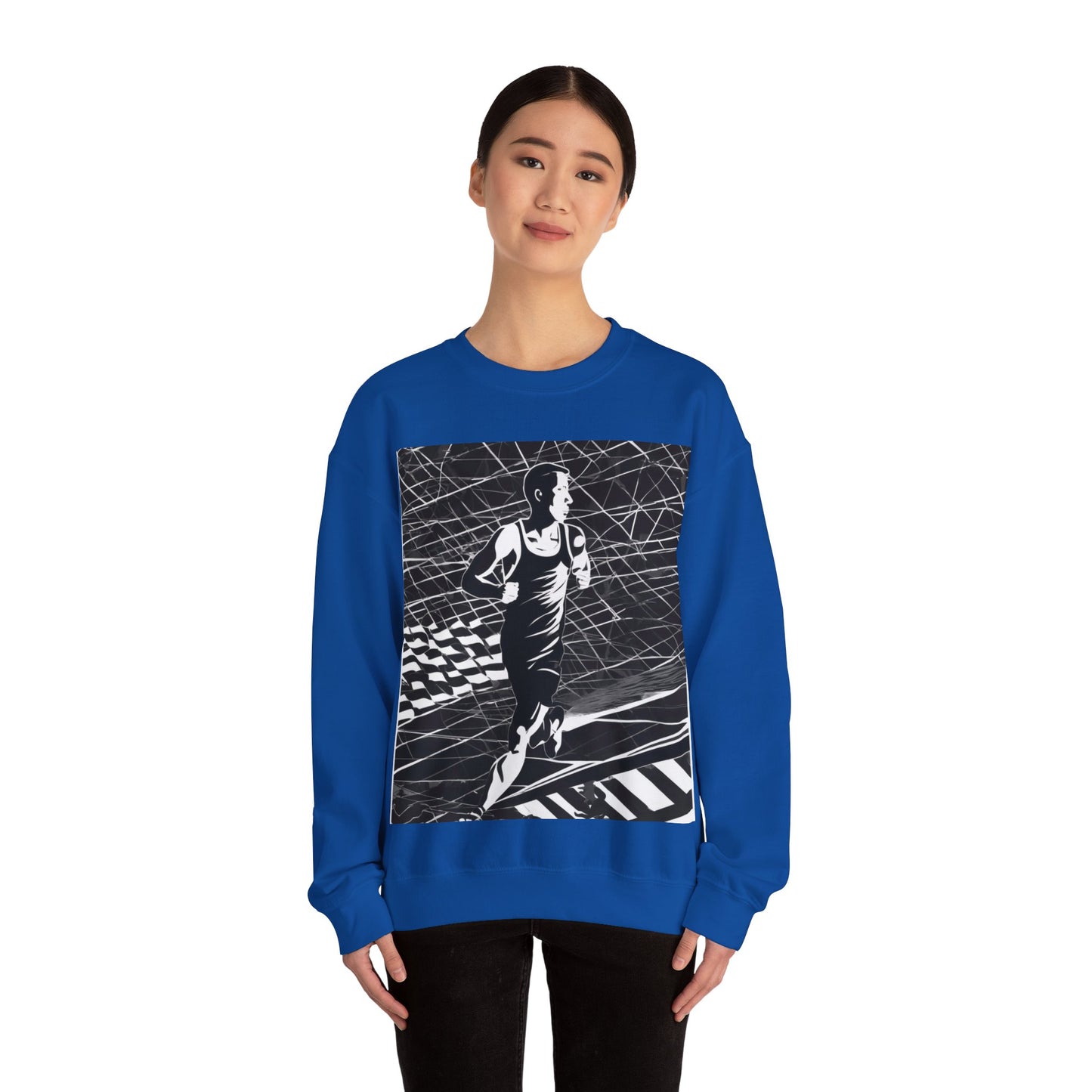 boostlete-headspace-scene-marathoner-speed-geometric-0816 — Unisex Heavy Blend Crewneck (G18000)