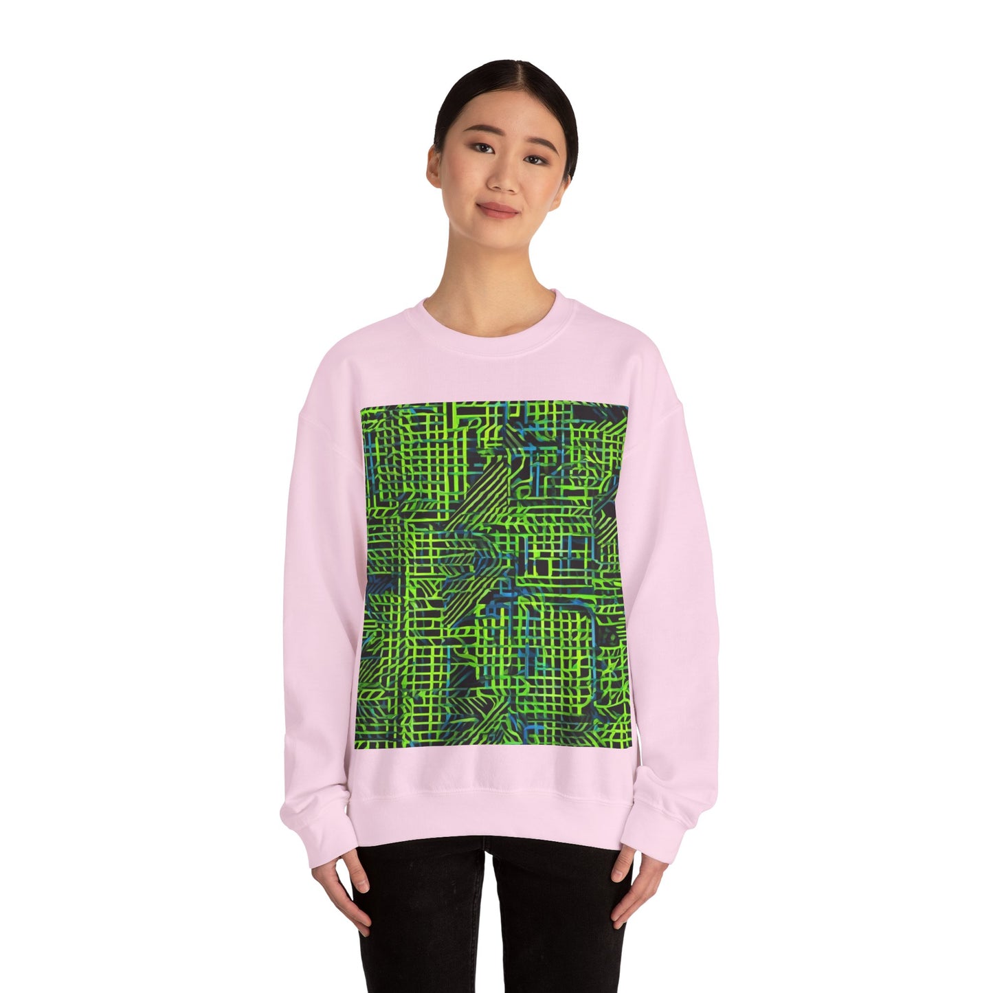 boostlete-quiet-power-pattern-stair-steps-industrial-0751 — Unisex Heavy Blend Crewneck (G18000)