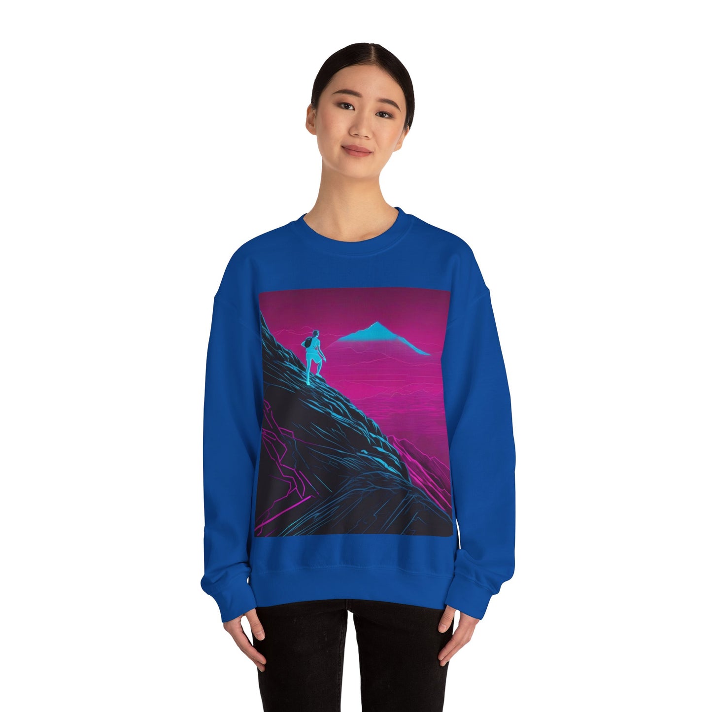 boostlete-boost-mode-scene-trail-neon-blueprint-0832 — Unisex Heavy Blend Crewneck (G18000)
