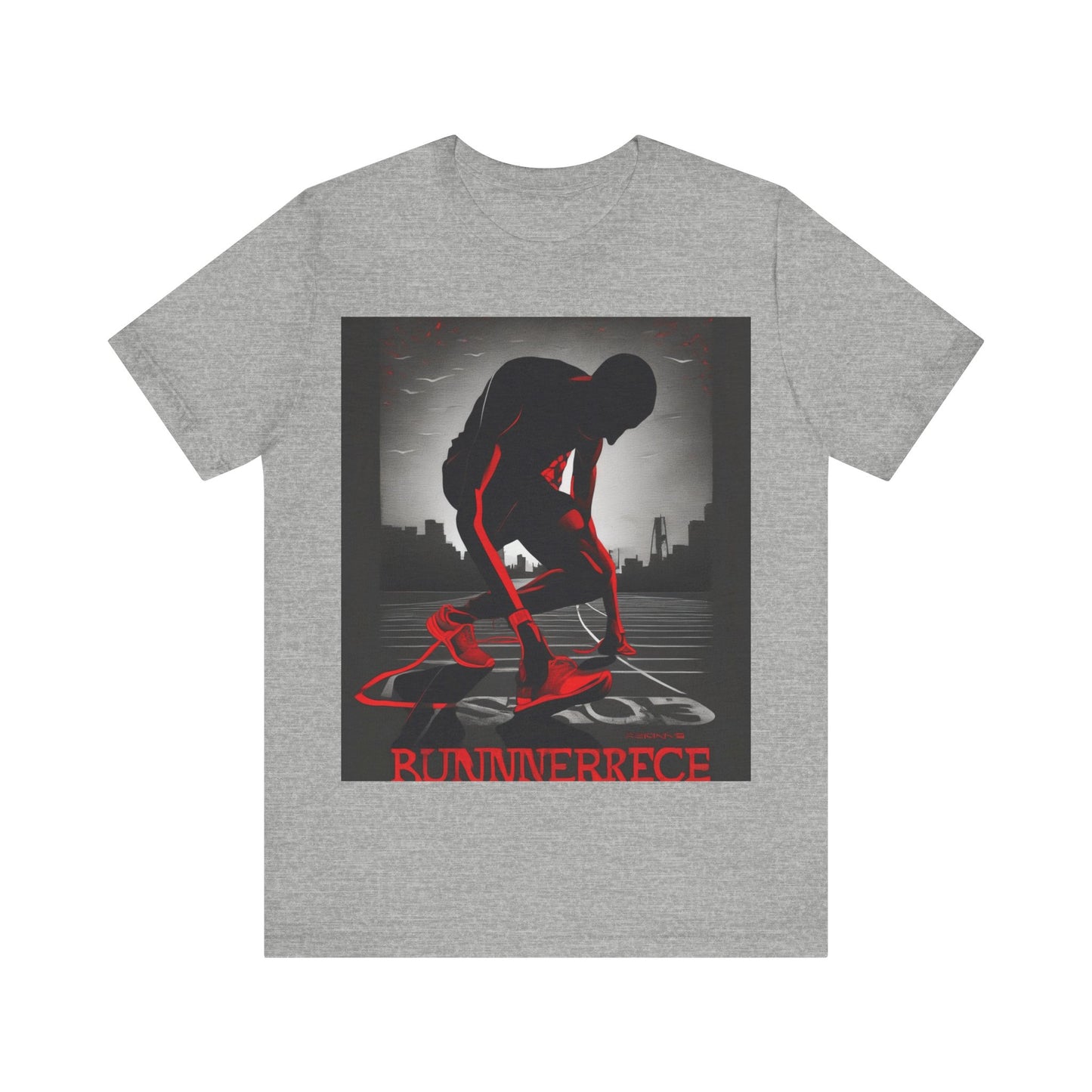 boostlete-mile-by-mile-scene-runner-grainy-bold-0168 — Unisex Jersey Short Sleeve (B+C 3001)