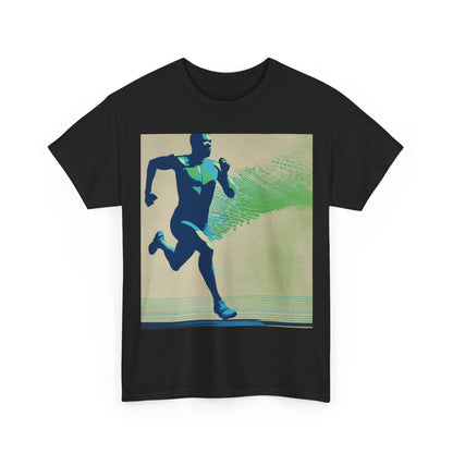 boostlete-am-crew-scene-sprinter-halftone-engraved-0092 — Unisex Heavy Cotton Tee (Gildan 5000)