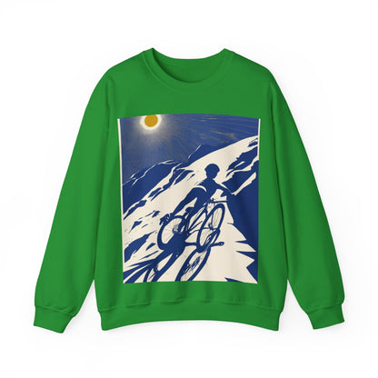 boostlete-am-crew-scene-cyclist-offset-bold-0008 — Unisex Heavy Blend Crewneck Sweatshirt (Gildan)