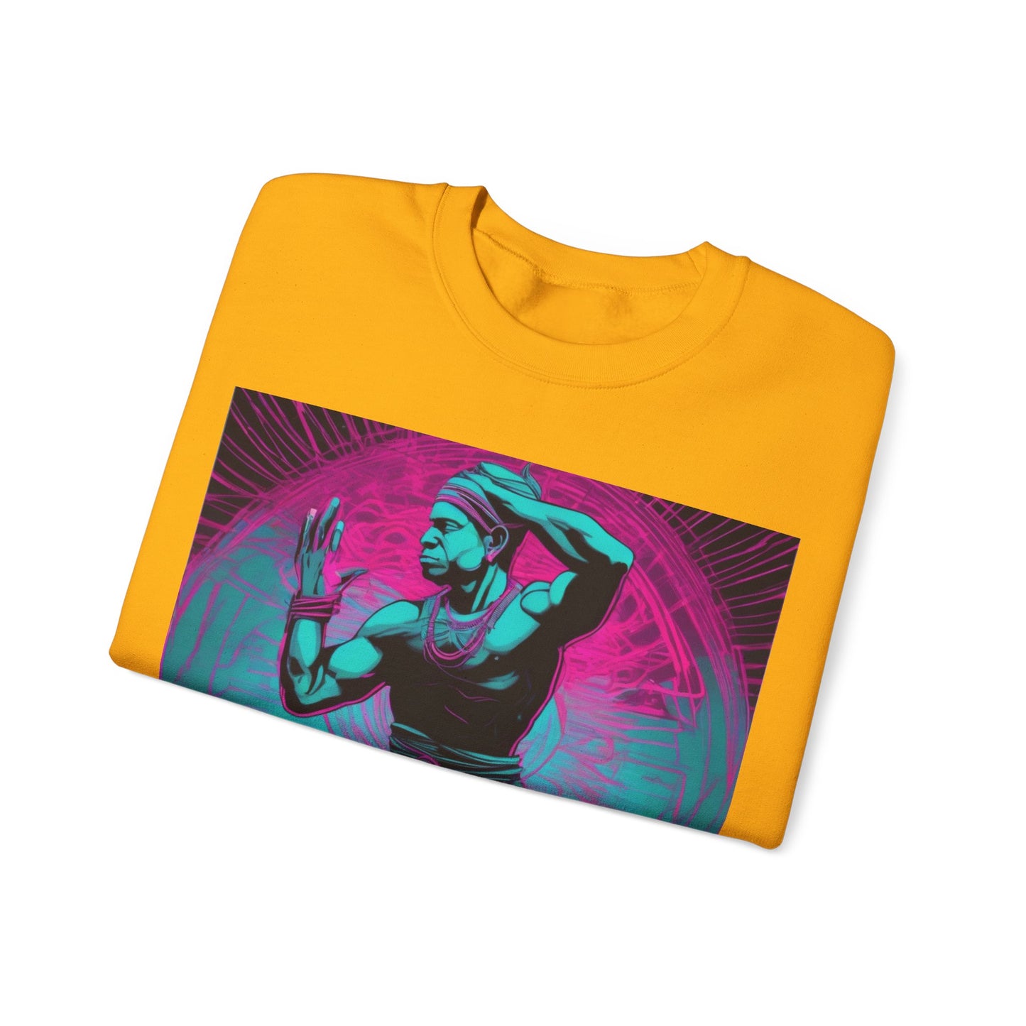 boostlete-rise-grind-scene-yogi-motion-line-art-0240 — Unisex Heavy Blend Crewneck Sweatshirt (Gildan)