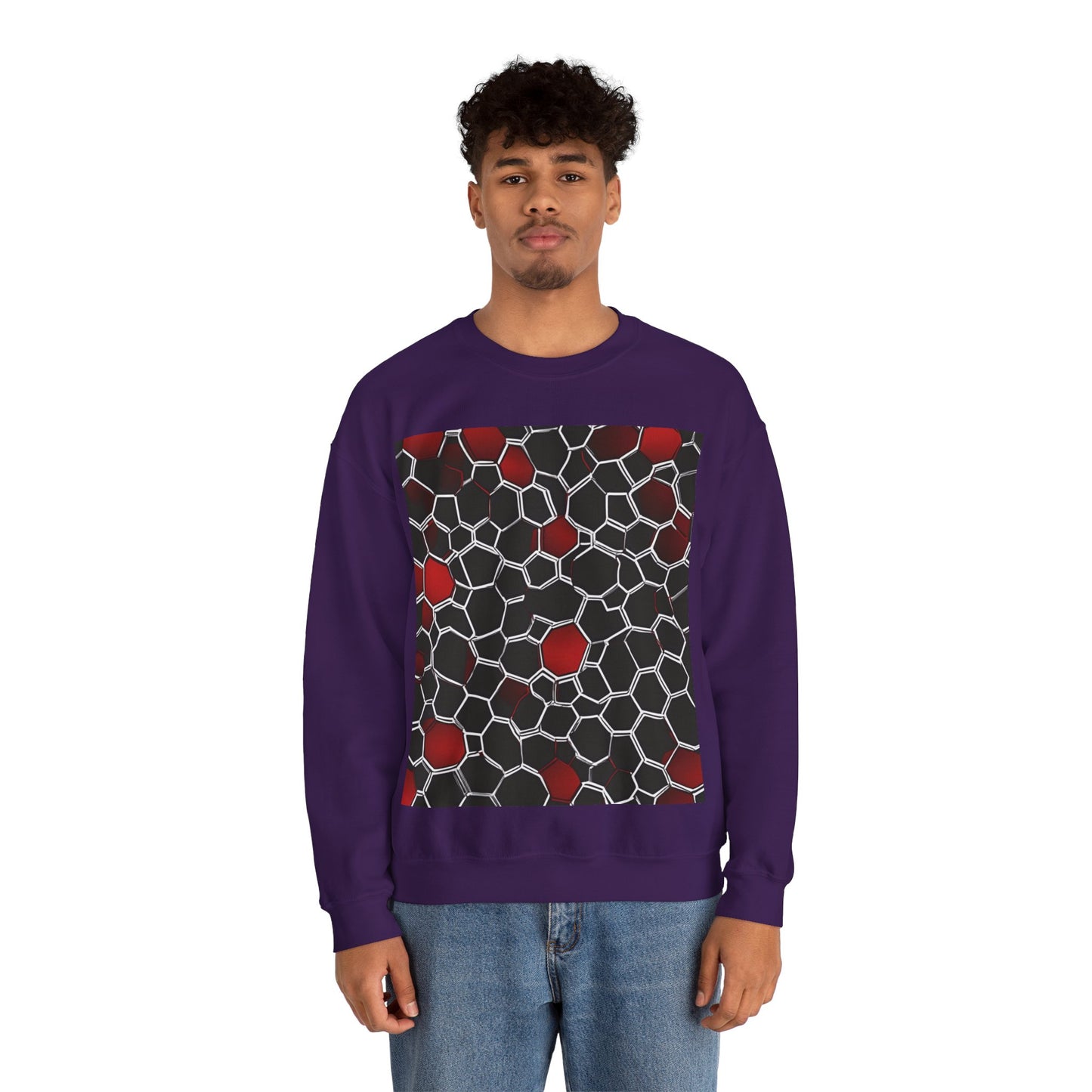 boostlete-quiet-power-pattern-hex-vector-0039 — Unisex Heavy Blend Crewneck (G18000)