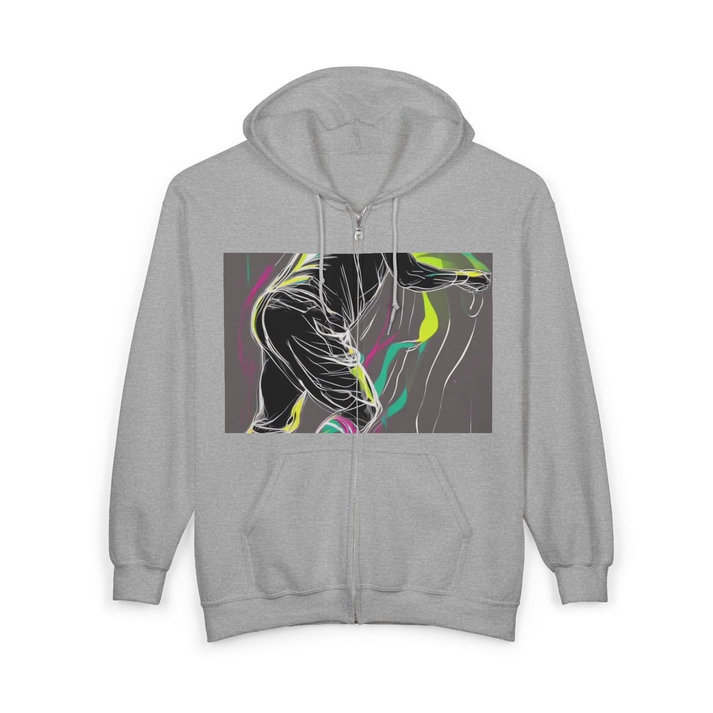 boostlete-iron-intent-scene-athlete-neon-monoline-0140 — Unisex Heavy Blend Full-Zip Hooded Sweatshirt