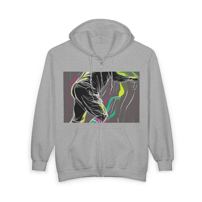 boostlete-iron-intent-scene-athlete-neon-monoline-0140 — Unisex Heavy Blend Full-Zip Hooded Sweatshirt