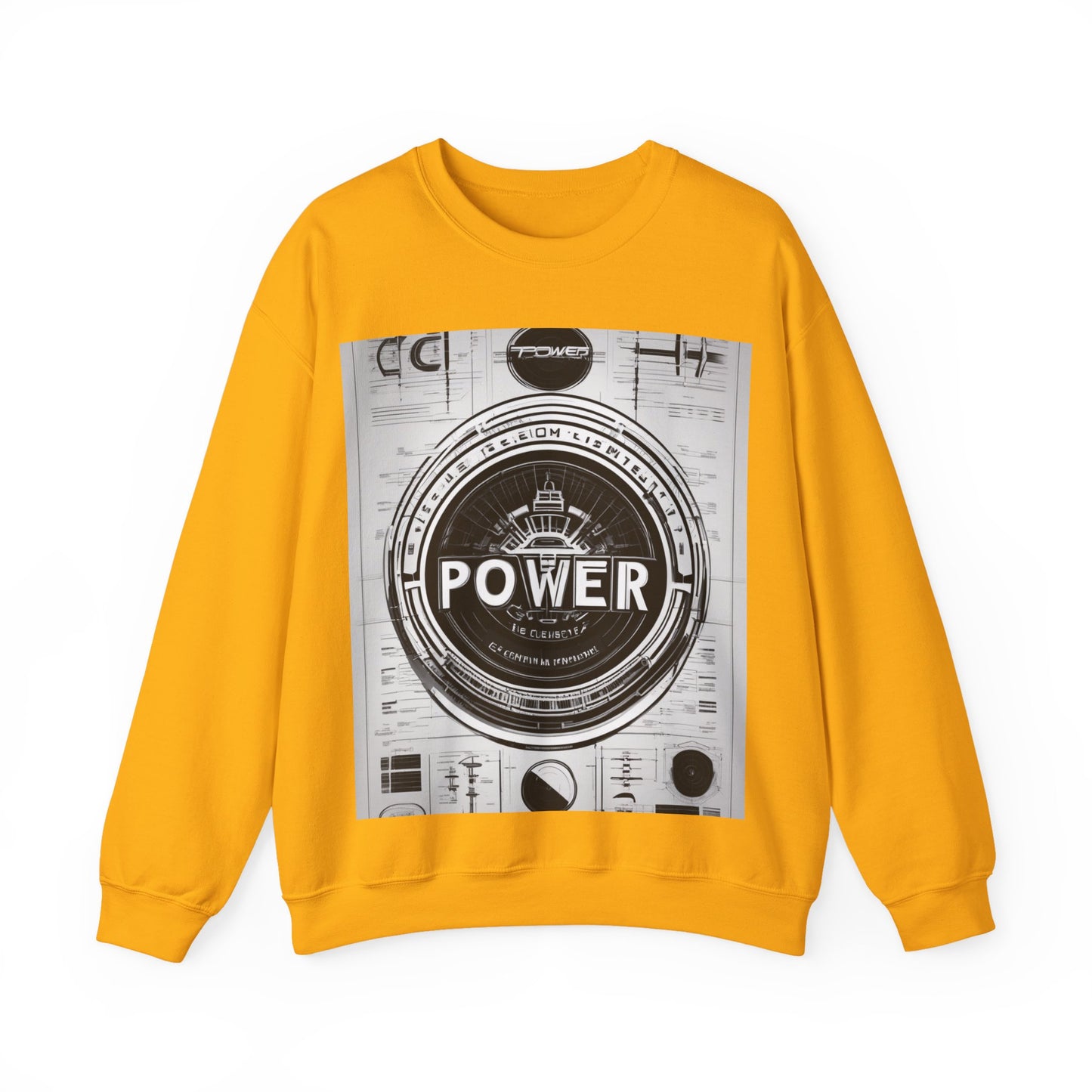 boostlete-boost-mode-type-power-in-quiet-badge-blueprint-0245 — Unisex Heavy Blend Crewneck Sweatshirt (Gildan)