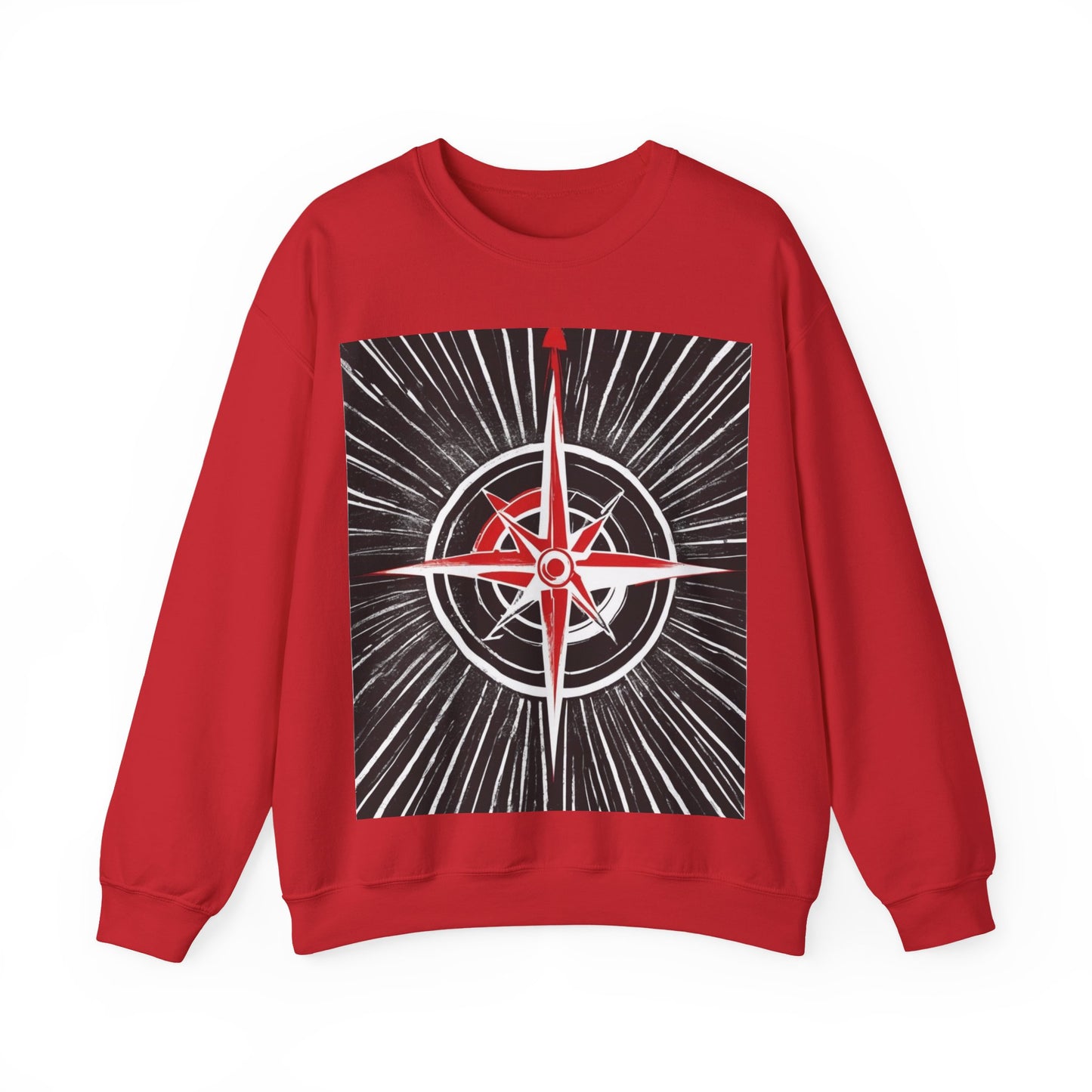 boostlete-boost-mode-icon-compass-chalk-vector-1382 — Unisex Heavy Blend Crewneck (G18000)