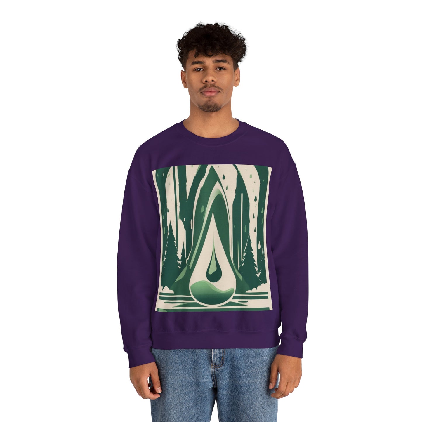 boostlete-quiet-power-icon-water-glitch-retro-0186 — Unisex Heavy Blend Crewneck (G18000)