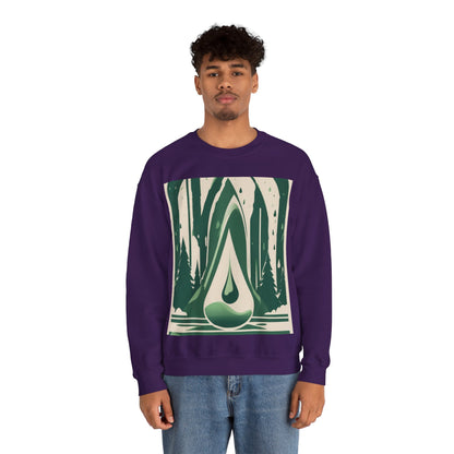 boostlete-quiet-power-icon-water-glitch-retro-0186 — Unisex Heavy Blend Crewneck (G18000)