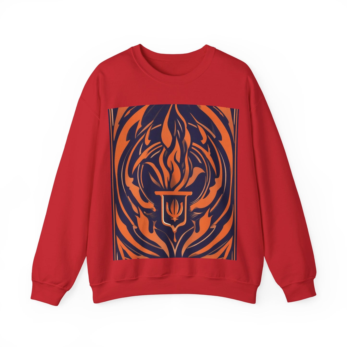 boostlete-quiet-power-icon-flame-duotone-athletic-0158 — Unisex Heavy Blend Crewneck Sweatshirt (Gildan)