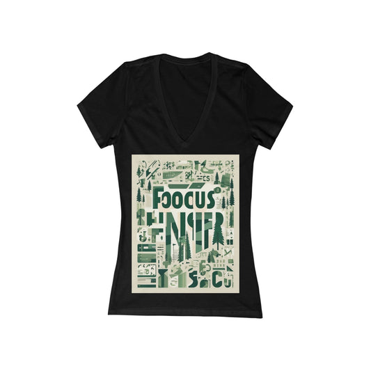 boostlete-boost-mode-type-focus-finish-banner-modern-0113 — Women's Deep V-Neck Tee (B+C 6035)