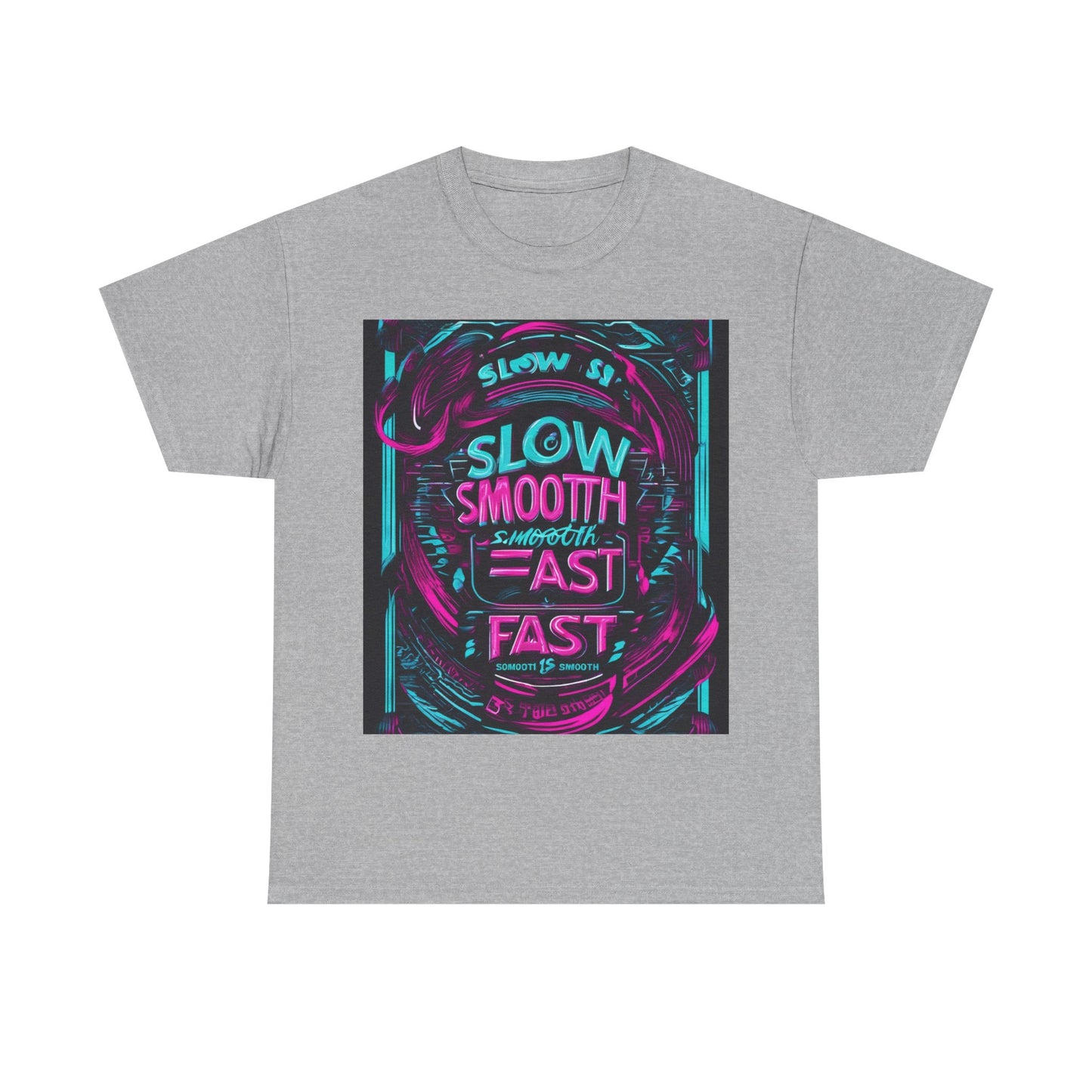 boostlete-recovery-progress-type-slow-is-smooth-smooth-is-fast-banner-engraved-0181 — Unisex Heavy Cotton Tee (Gildan 5000)