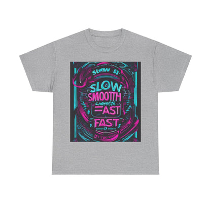 boostlete-recovery-progress-type-slow-is-smooth-smooth-is-fast-banner-engraved-0181 — Unisex Heavy Cotton Tee (Gildan 5000)