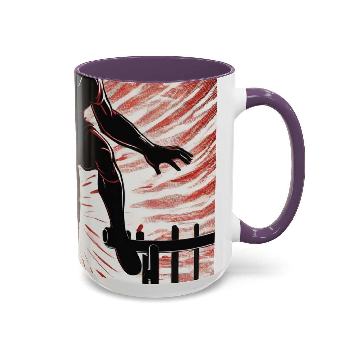 boostlete-recovery-progress-scene-hurdler-halftone-engraved-0212 — Accent Mug 11oz/15oz