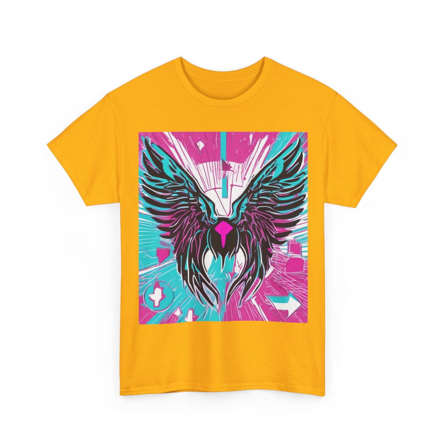 boostlete-am-crew-icon-wings-outline-line-art-0282 — Unisex Heavy Cotton Tee (Gildan 5000)
