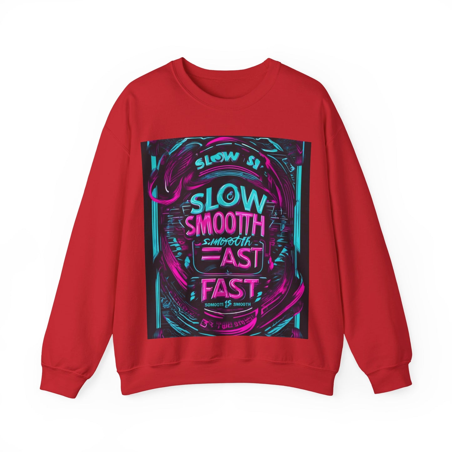 boostlete-recovery-progress-type-slow-is-smooth-smooth-is-fast-banner-engraved-0181 — Unisex Heavy Blend Crewneck Sweatshirt (Gildan)