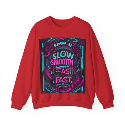 boostlete-recovery-progress-type-slow-is-smooth-smooth-is-fast-banner-engraved-0181 — Unisex Heavy Blend Crewneck Sweatshirt (Gildan)