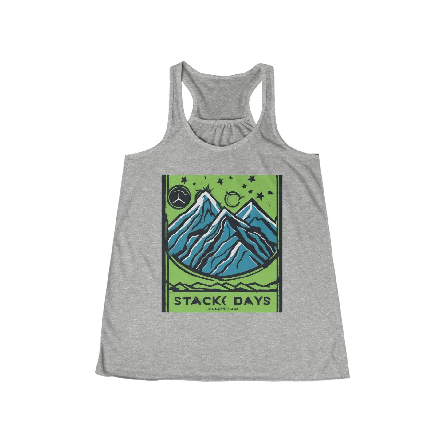 boostlete-pr-season-icon-mountain-grainy-badge-0154 — Women's Flowy Racerback Tank (B+C 8800)