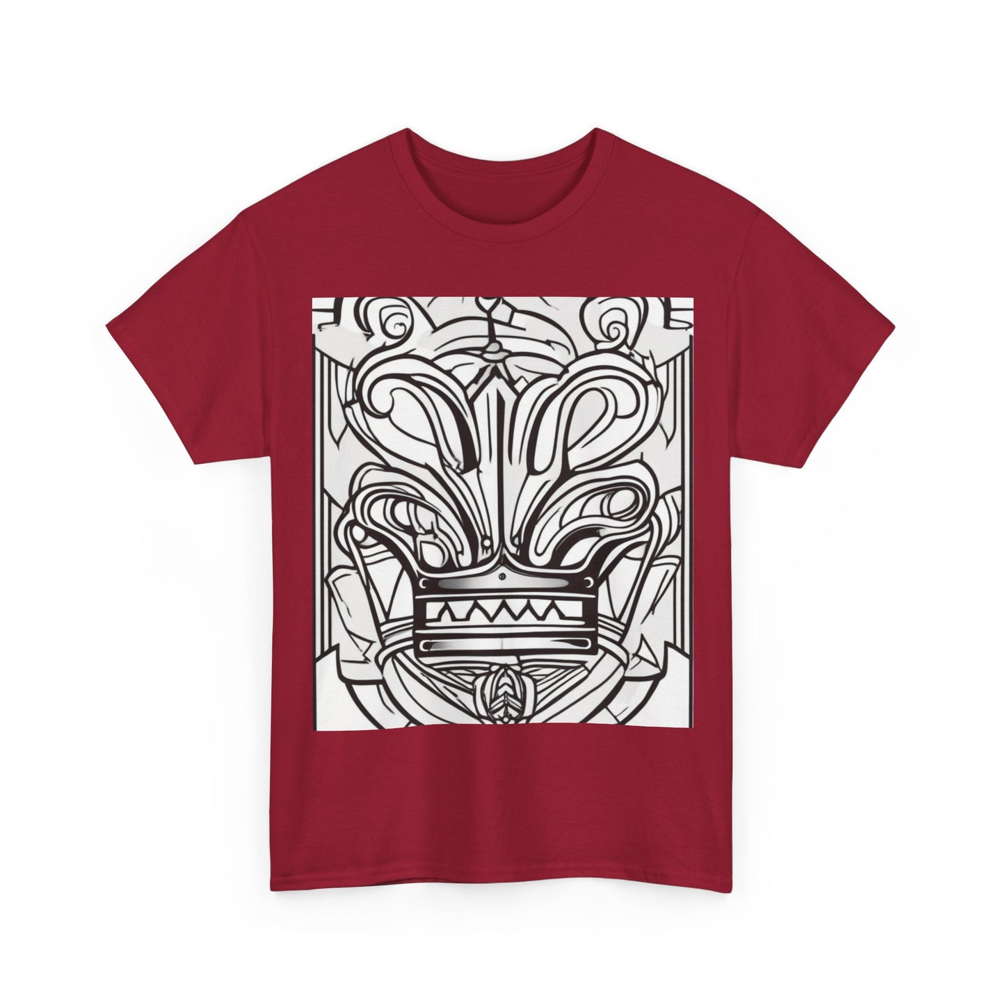 boostlete-boost-mode-icon-crown-offset-line-art-0190 — Unisex Heavy Cotton Tee (Gildan 5000)